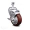 Service Caster 4 Inch Maroon Polyurethane Wheel Swivel 1/2 Inch Threaded Stem Caster with Brake SCC-TS20S414-PPUB-MRN-TLB-121315 - alternate 1